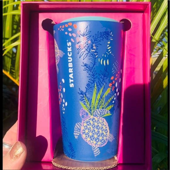 Starbucks Hawaii Exclusive Ocean Turtle Sea Life Ceramic Tumbler - Picture 2 of 8